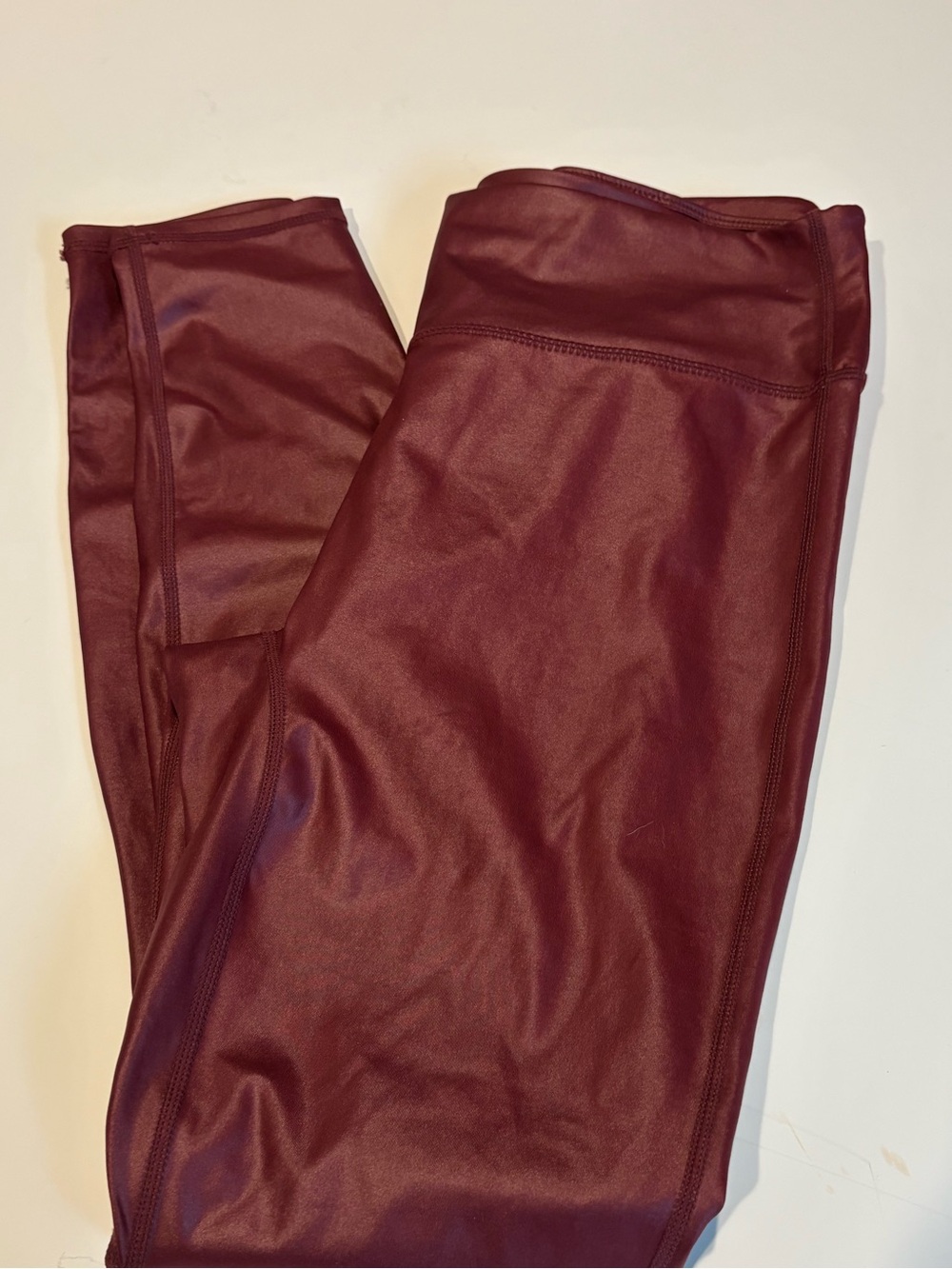 Fabletics Merlot Shine Anywhere Motion 365+ Shine High Waisted Leggings Size L